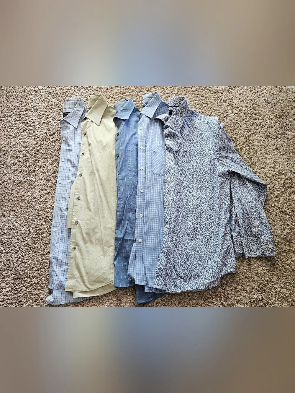 Banana Republic Men's Blue Green Button-Down 5 Piece Longsleeve Shirt Set Lot XL